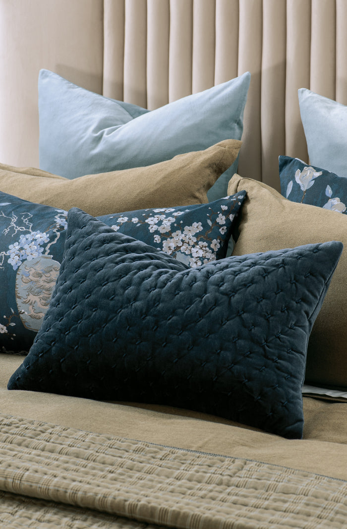 Mica Prussian Blue Cushion