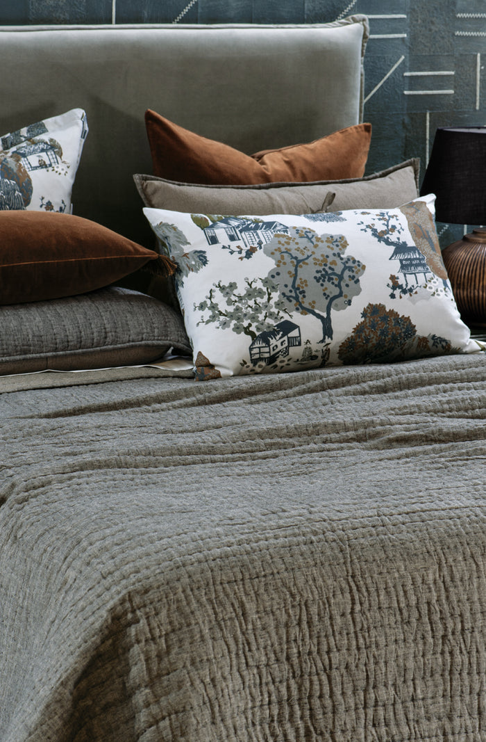 Misaka Charcoal Bedspread