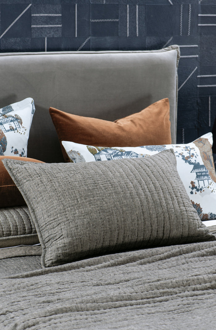 Misaka Charcoal Bedspread