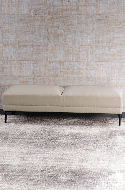 Renzo Natural Linen Ottoman