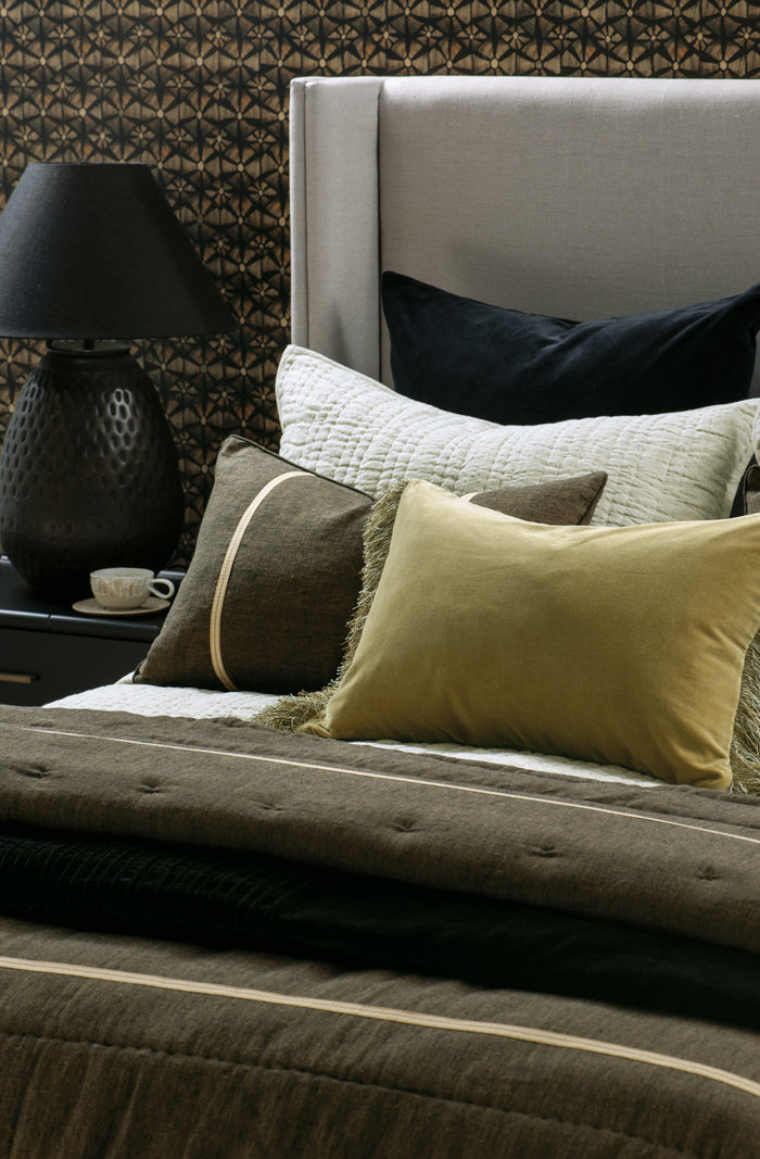 Ricamo Oatmeal Pillowsham Pair