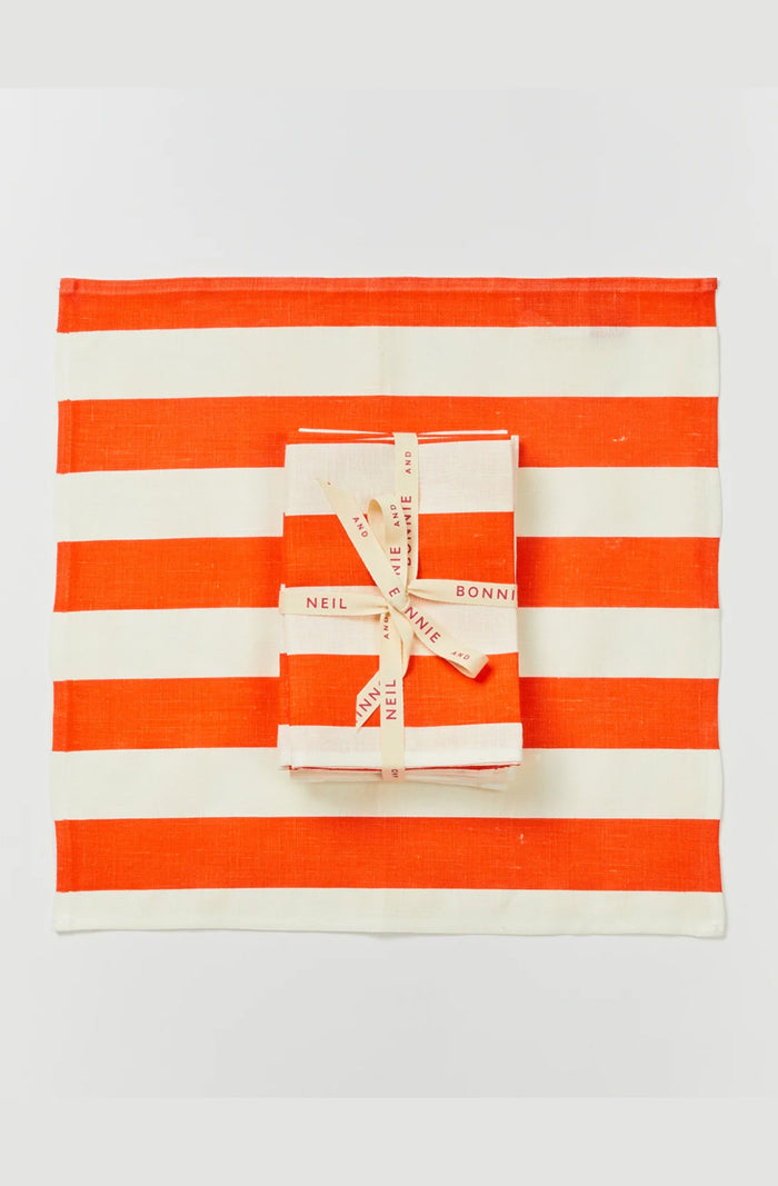 Red Stripe Napkin Set