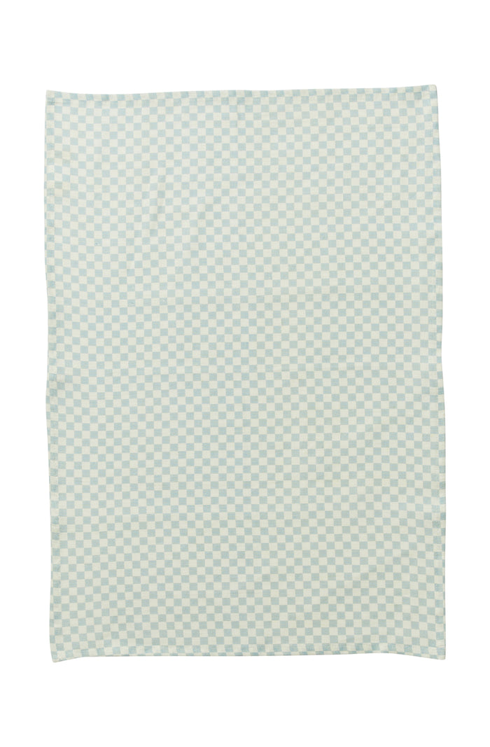 Tiny Checkers Powder Blue Tea Towel
