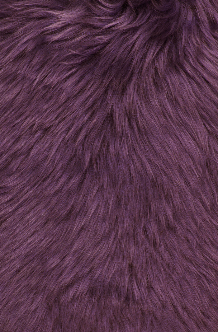 new zealand long wool seat cover - aubergine