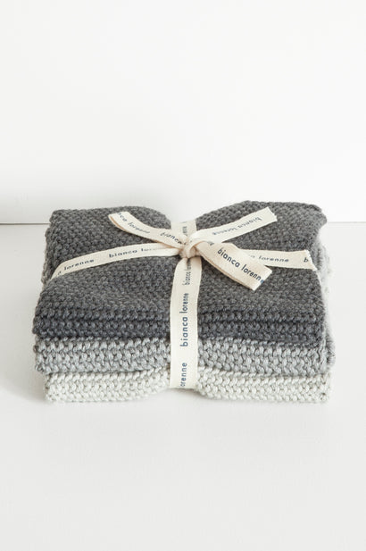 Lavette Grey Washcloths - Set of Three