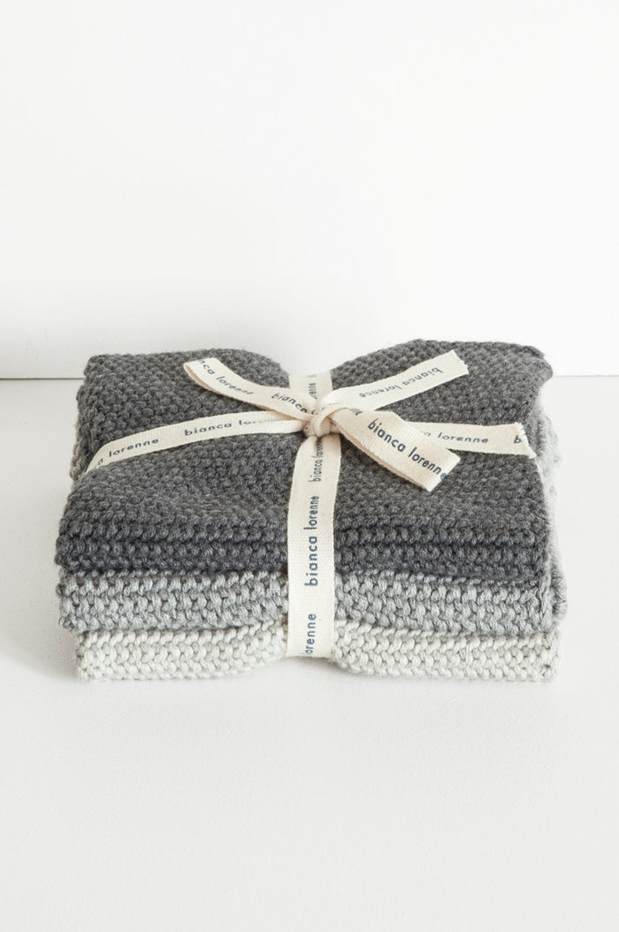 Lavette Grey Washcloths - Set of Three