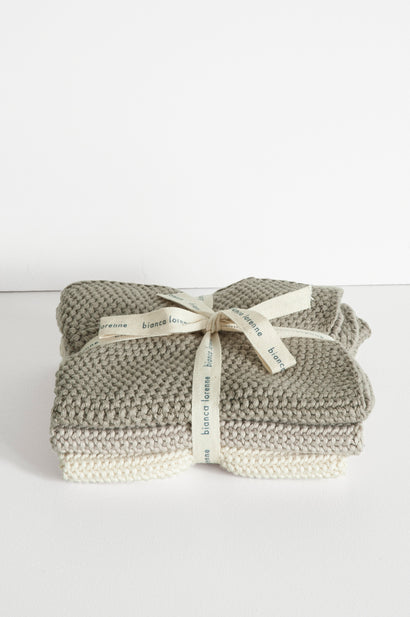 Lavette Taupe Washcloths - Set of Three
