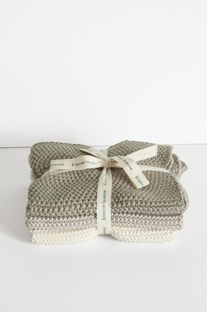 Lavette Taupe Washcloths - Set of Three