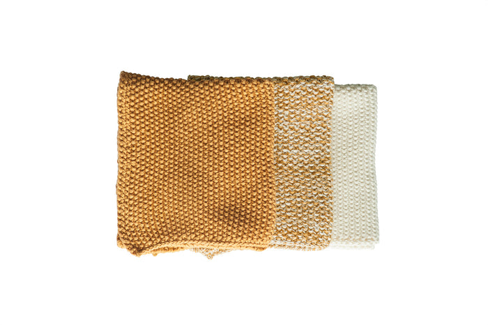 Lavette Ochre Washcloths - Set of Three