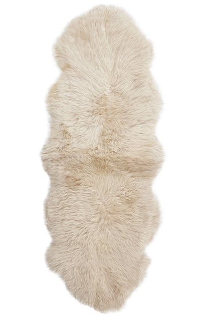 new zealand long wool sheepskin rug - linen - 2 sheepskins