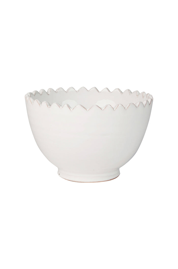 Moroccan White Zigzag Bowl - Medium