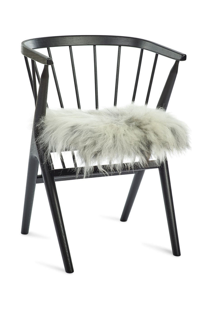 icelandic long wool seat cover - natural grey