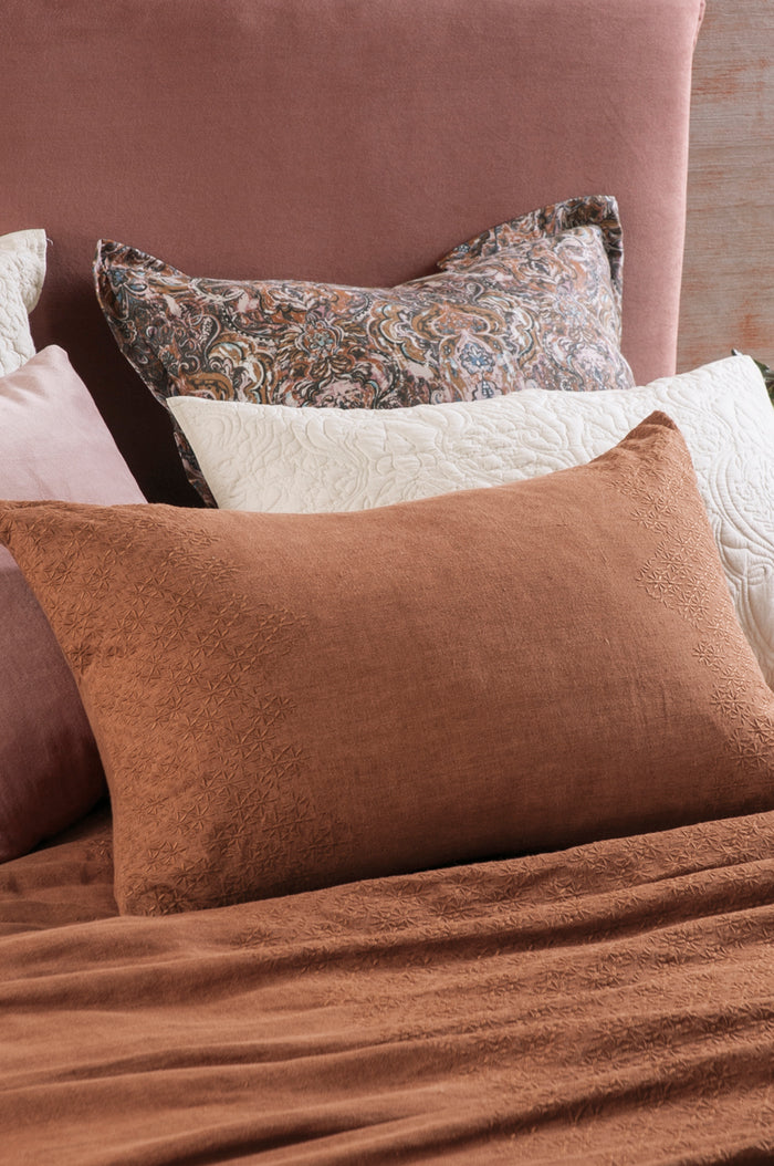 Sashiko Cinnamon Pillowcase